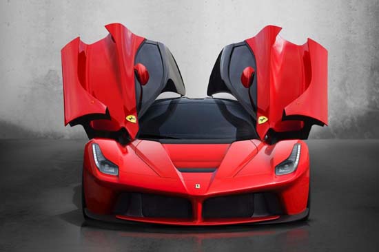 LaFerrari hybrid supercar is powered by a hybrid system known as HY-KERS, that features a 800-hp, 6.3-liter V-12 internal combustion engine that is paired with a 163 hp electric motor, with a top speed more than 217 miles per hour, a 0-62 mph time of under three seconds, and a sub 7-second 0-124 mph sprint.