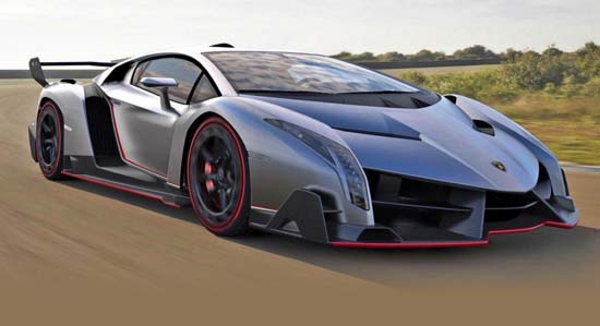 Lamborghini Veneno is based on the Aventador LP700-4 and will have 740 horsepower from a 6.5-liter V12, and top speed of 220 miles per hour.