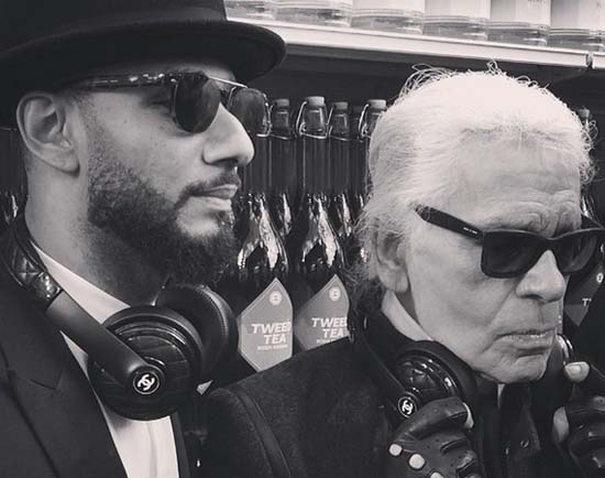 Swiss-Beatz-and-Karl-Lagerfeld-with-Chanel-x-Monster-headphones
