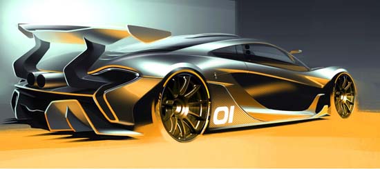McLaren P1 GTR concept sketch rear