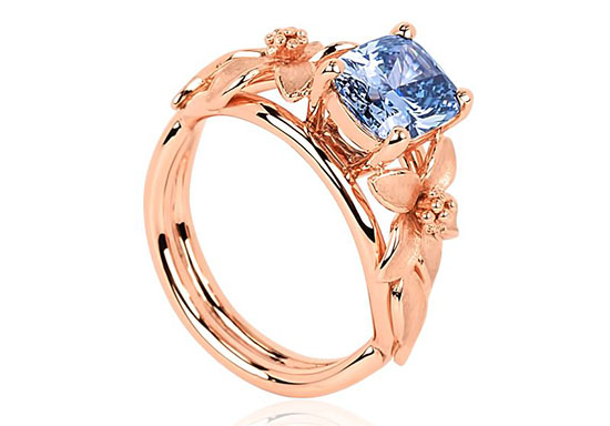Jane Seymour Fancy Vivid Blue Diamond Ring 1