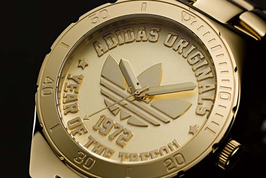 adidas trefoil watch gold
