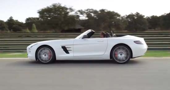 Mercedes SLS AMG GT on the race track in Ascari