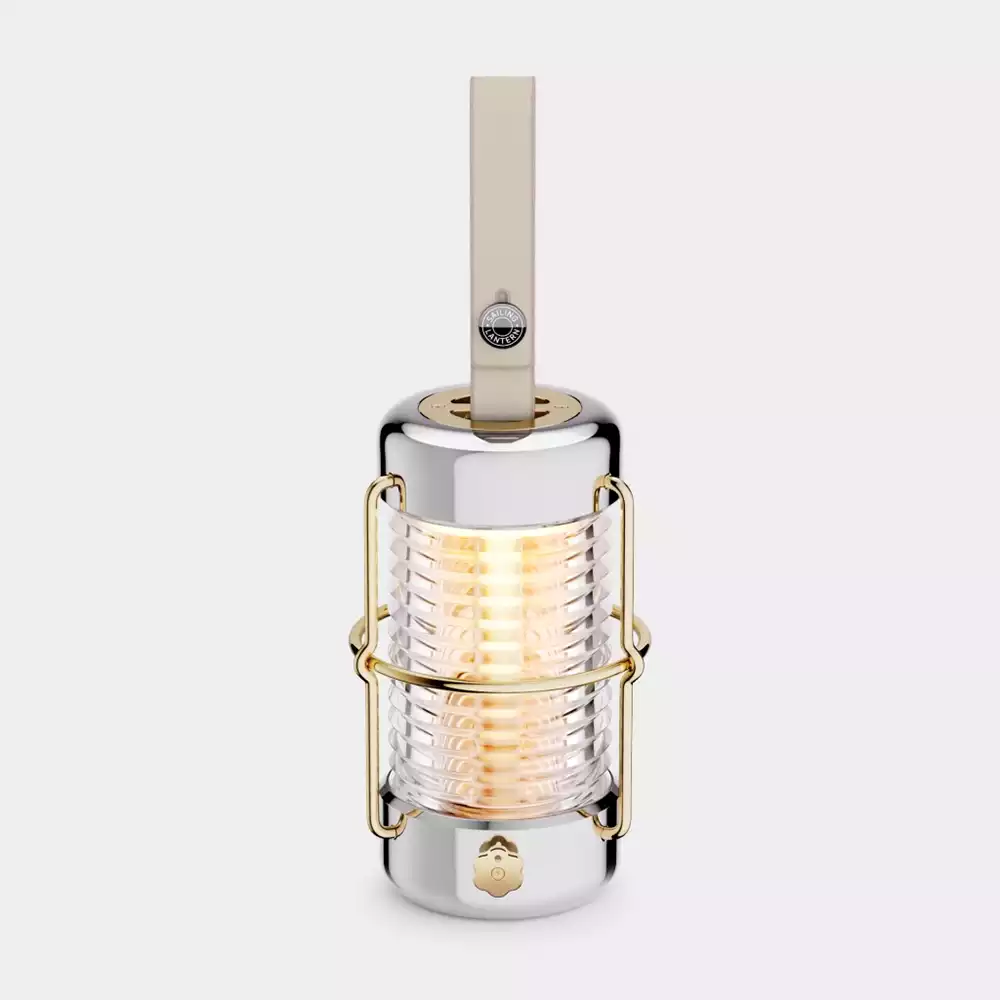 The $4,800 Jony Ive x Balmuda Sailing Lantern with its carry lanyard extended