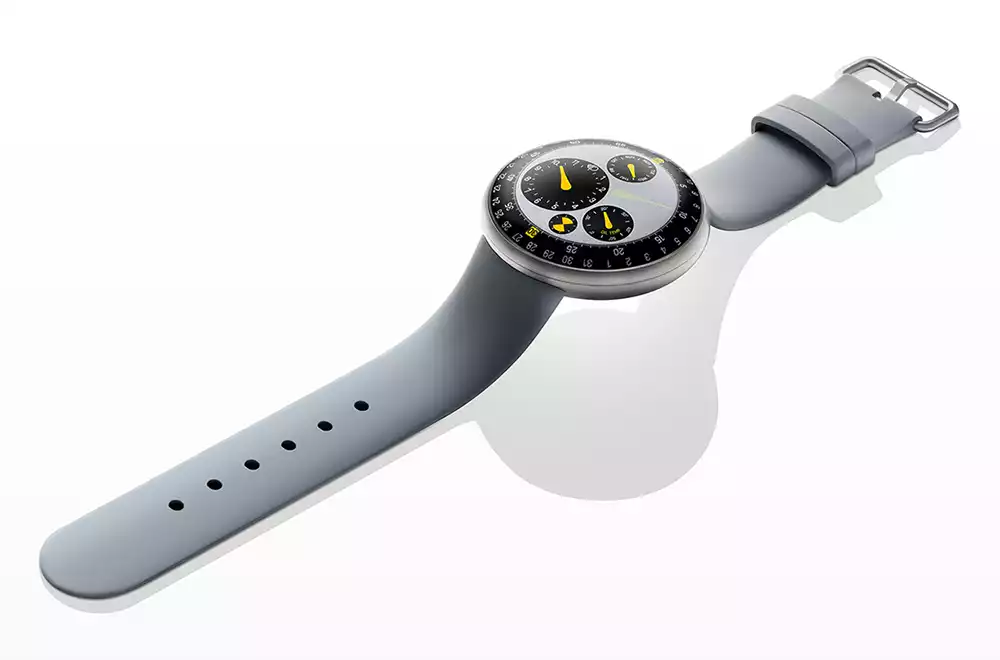 Ressence Type 3 MN limited edition watch with integrated grey rubber strap