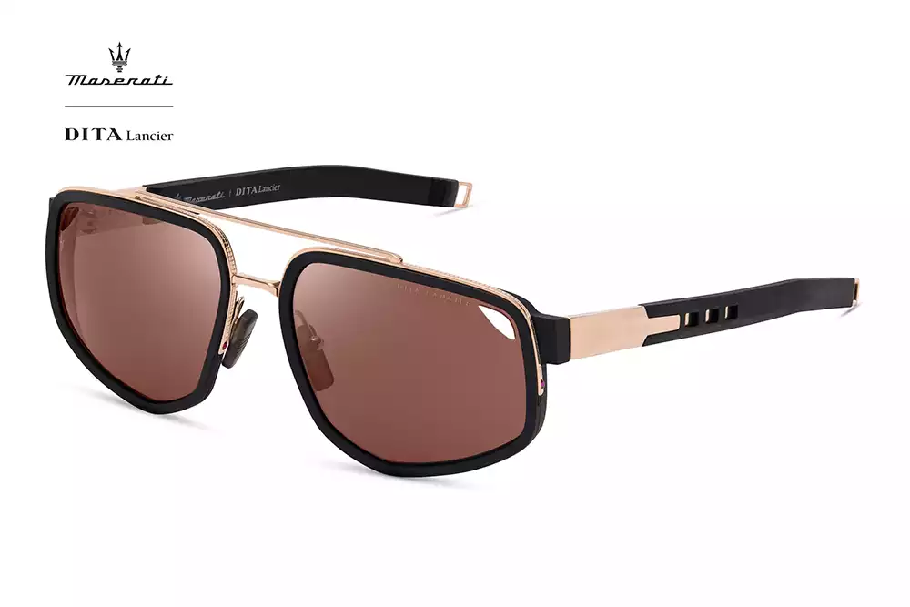 Rose Gold and Matte Black DITA-Lancier x Maserati LSA-333 sunglasses