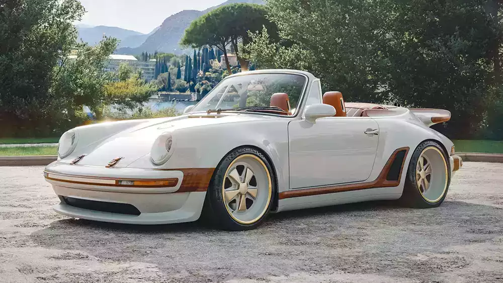 White Porsche 911 Reimagined by Singer Classic Turbo Cabriolet